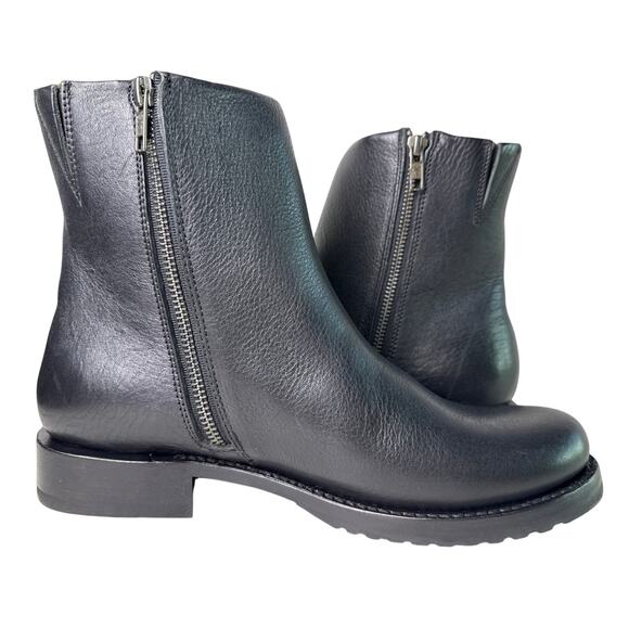 Frye Boot Veronica Inside Zip Ankle 6" Women's 9.5 M Black Leather Round Toe - Picture 4 of 10